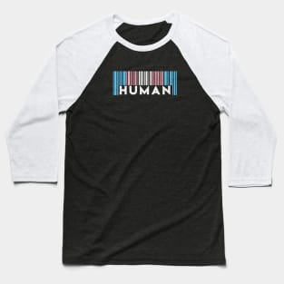 Transgender Pride Flag Barcode - HUMAN Baseball T-Shirt